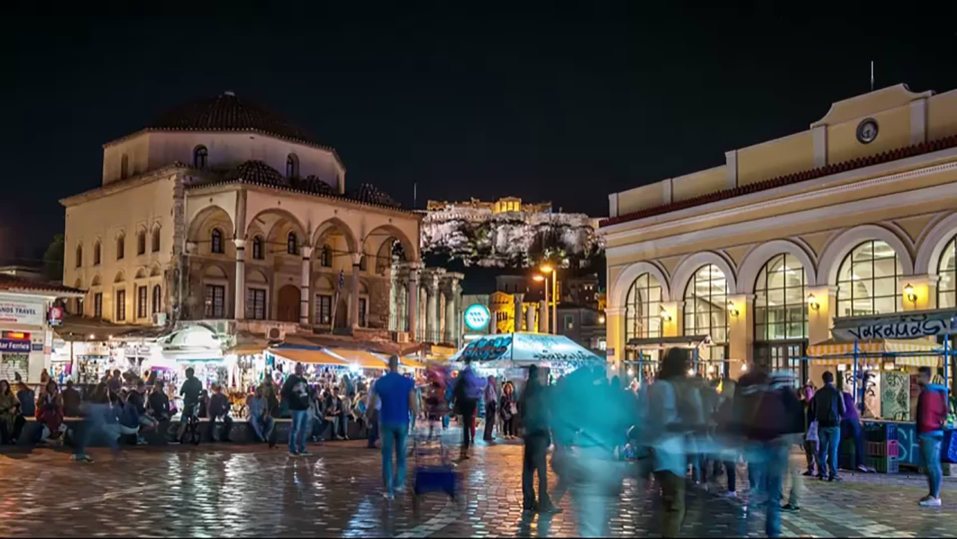 Monastiraki Square by night